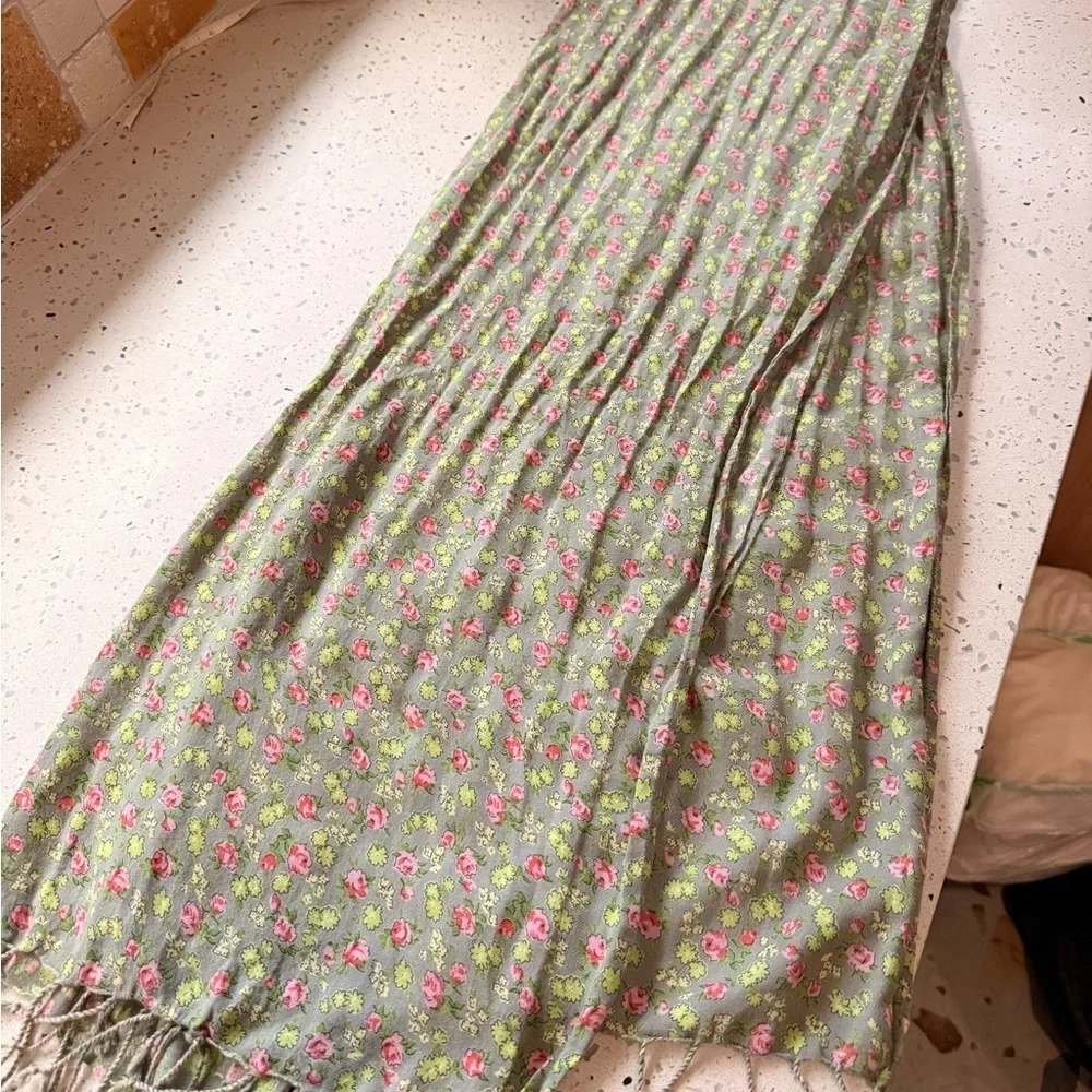 Floral Green Scarf
